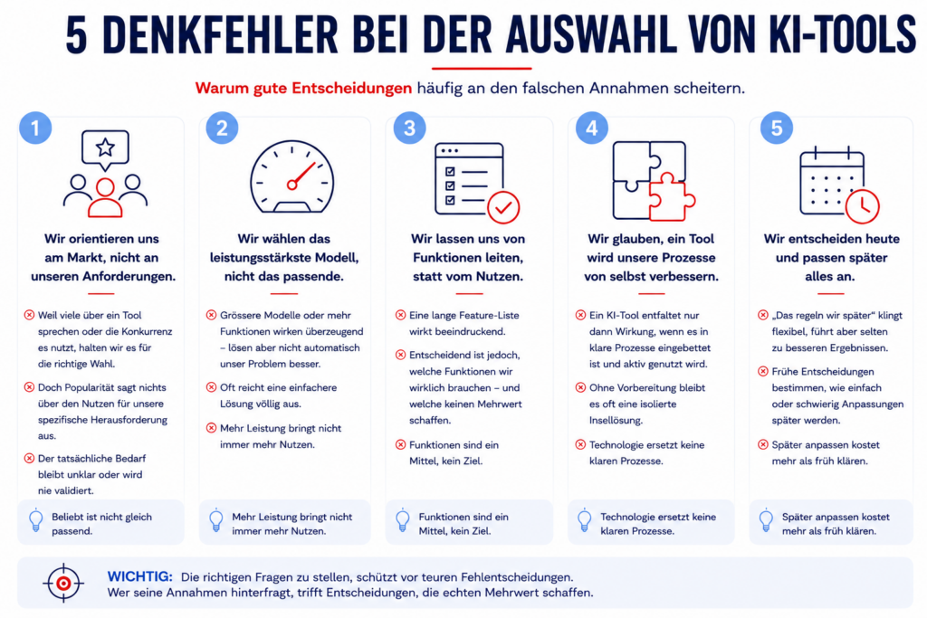 5 Denkfehler bei der Auswahl von KI-Tools - AKROS Academy